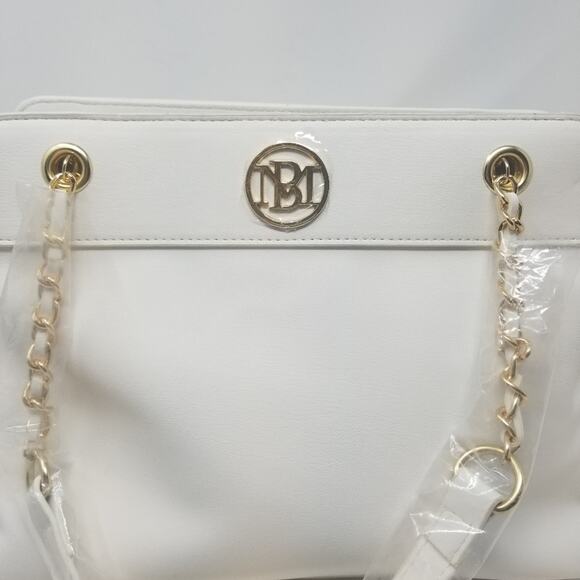 Badgley Mischka NEW White Vegan Purse Lightweight Zipper Closure Women's NWT - Picture 4 of 15